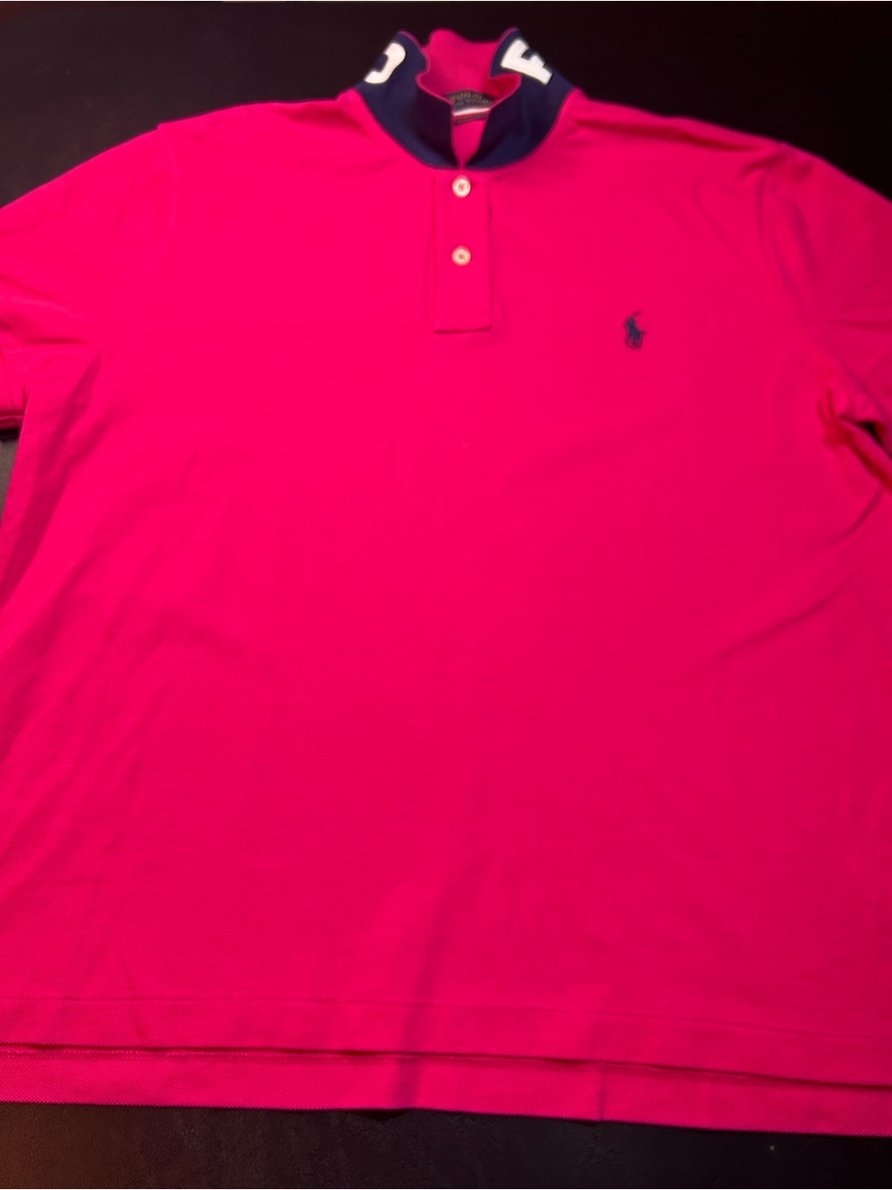 Polo Ralph Lauren Women’s XL Classic Fit Pink Magenta Polo Shirt Navy POLO Colla